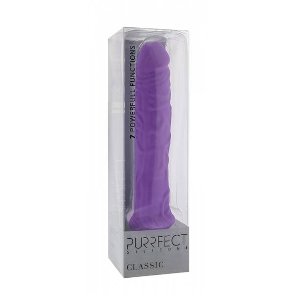 Фиолетовый вибратор-реалистик PURRFECT SILICONE CLASSIC 8.5INCH - 21,5 см.