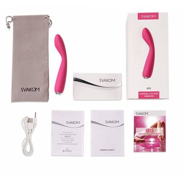 Ярко-розовый G-стимулятор IRIS Clitoral & G-spot Vibrator - 18 см.