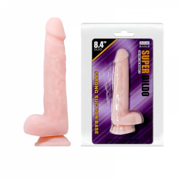 Телесный фаллоимитатор на присоске Super Dildo - 21,5 см.