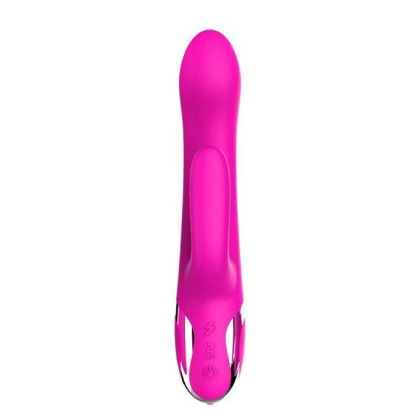 Розовый вибратор-кролик NAGHI NO.43 RECHARGEABLE DUO VIBRATOR - 23 см.