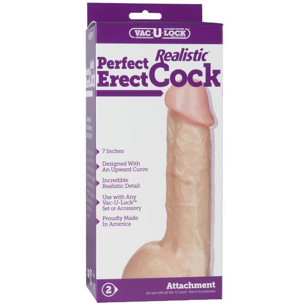 Реалистичная насадка 7  Realistic Perfect Erect Cock - 18,5 см.