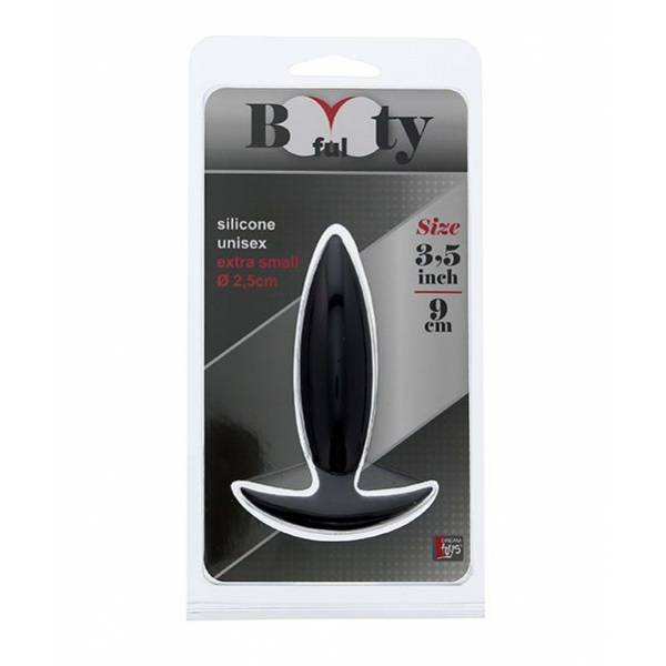 Чёрная мини-пробка для анальной стимуляции BOOTYFUL ANAL PLUG XTRA SMALL BLACK - 9 см.