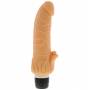 Телесный вибратор с лепестками в основании PURRFECT SILICONE CLASSIC 7INCH FLESH - 18 см.