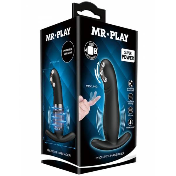 Черный вибромассажёр простаты Mr.Play - 12,7 см.