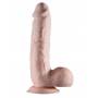 Телесный фаллоимитатор REALSTUFF 8INCH DONG WITH SUCTION CUP - 20 см.