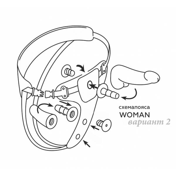 Вибрострапон Woman Midi с вагинальной пробкой - 22 см.